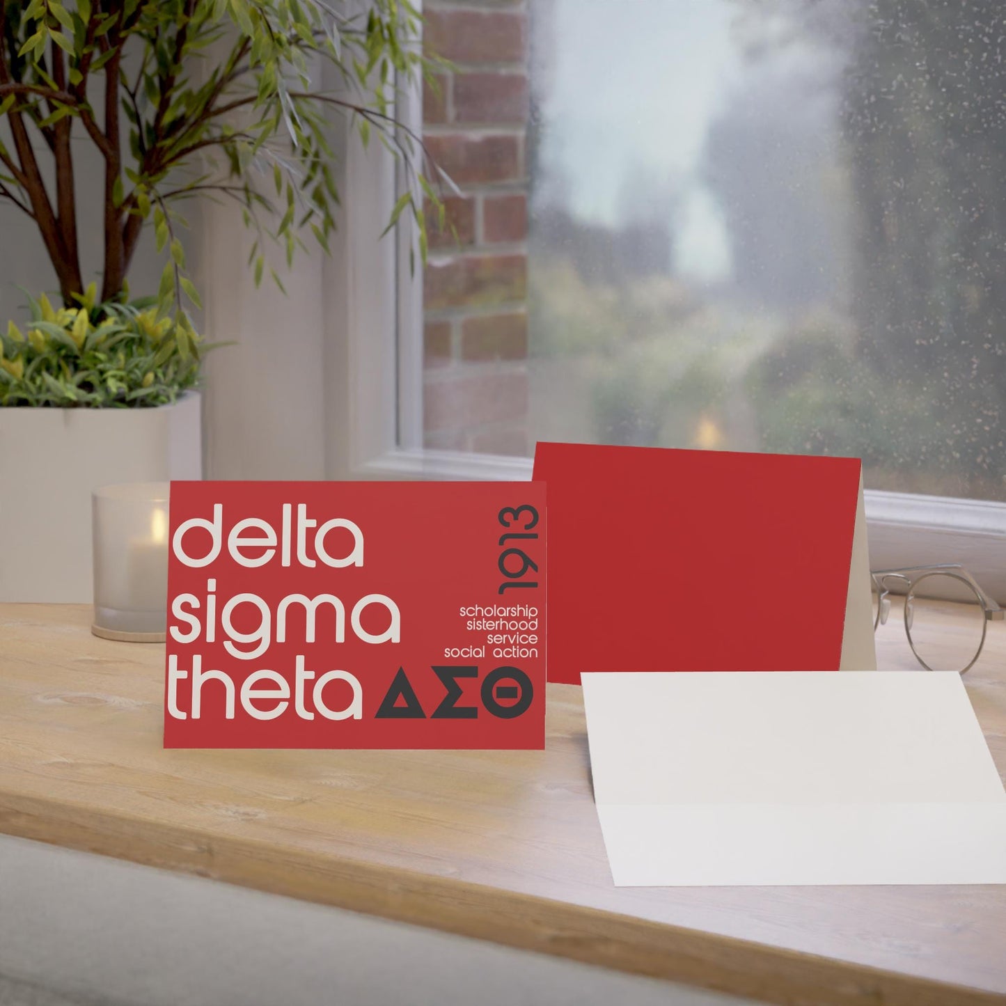 Delta Sigma Theta Greeting Cards | Blank Inside Multipurpose | Just Because Sorority Note | Everyday Sisterhood Gift (1, 10, 30, and 50pcs)