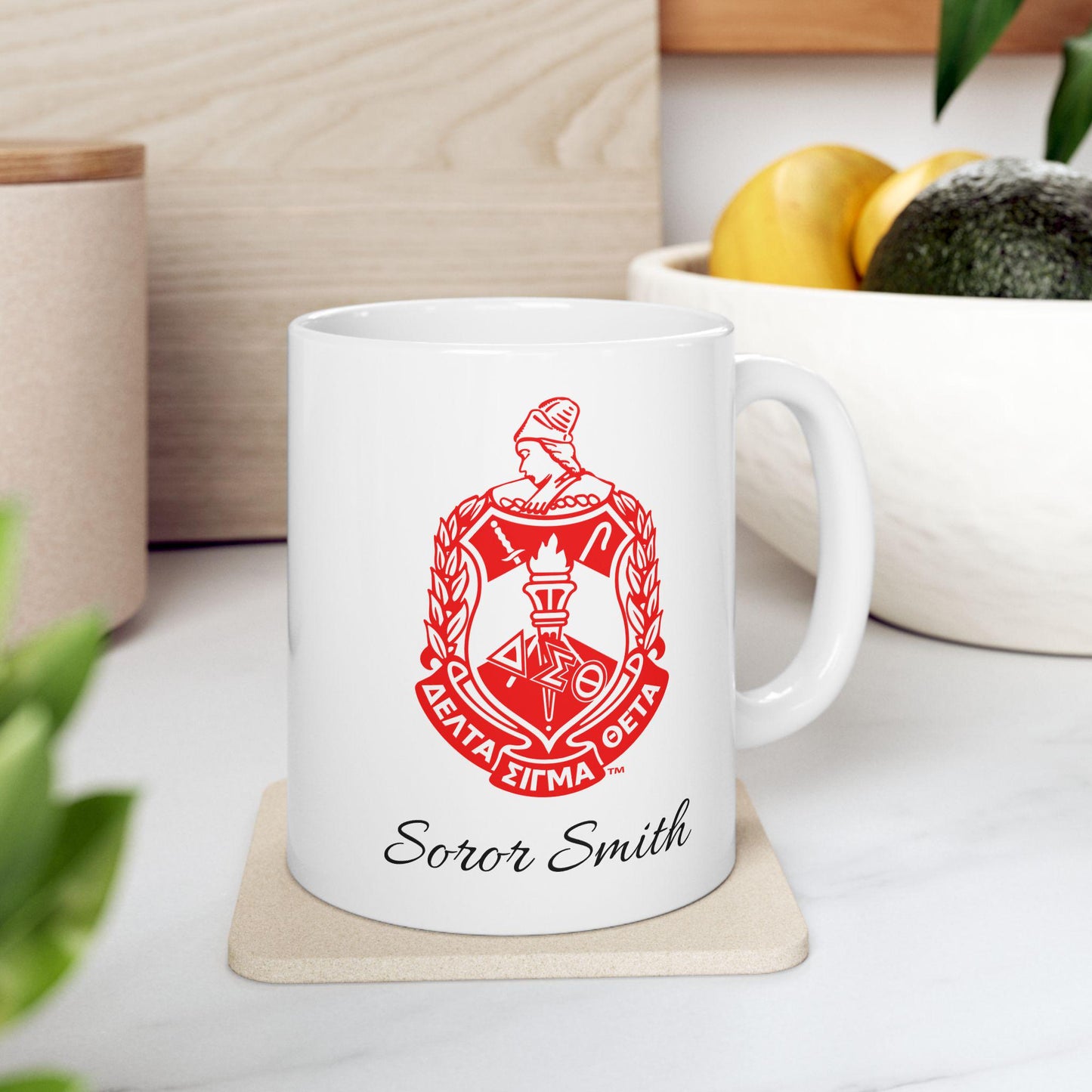 Personalized Delta Sigma Theta Mug Right Hand, Sorority Coffee Cup, Greek Letter Gift, Sisterhood Tea Mug, Custom Ceramic Drinkware, 11oz