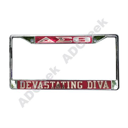 Premium Mirror Delta Sigma Theta License Plate Frame