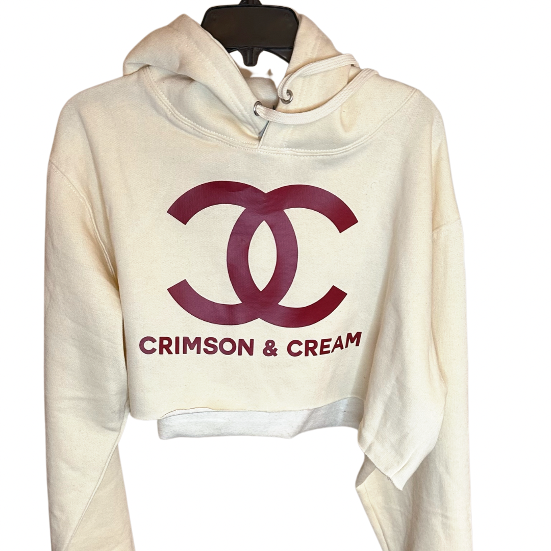 Crimson & Cream Delta Sigma Theta Cropped Hoodie Sweatshirt