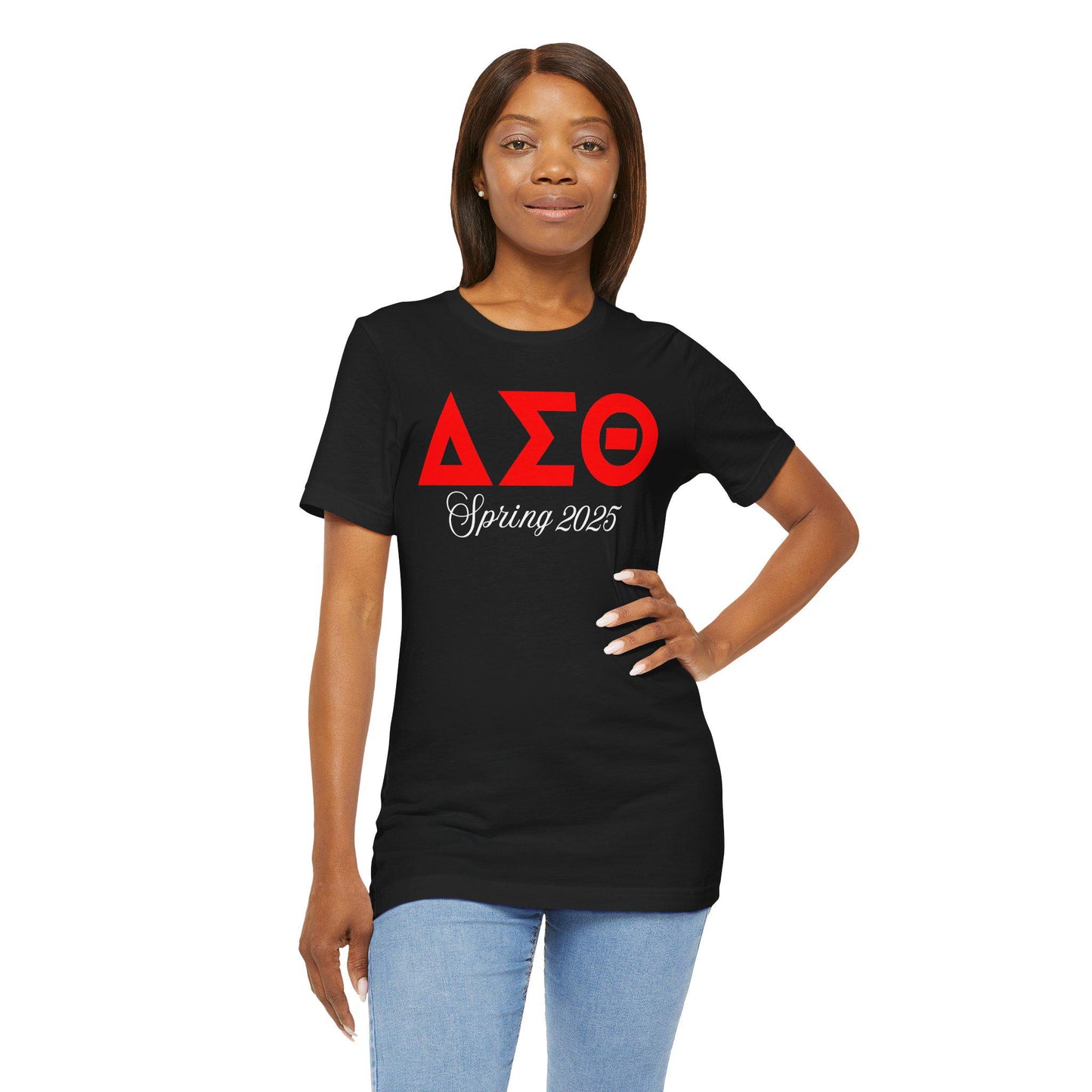 Delta Sigma Theta Spring 2025 Script Crossing Jersey Short Sleeve Tee
