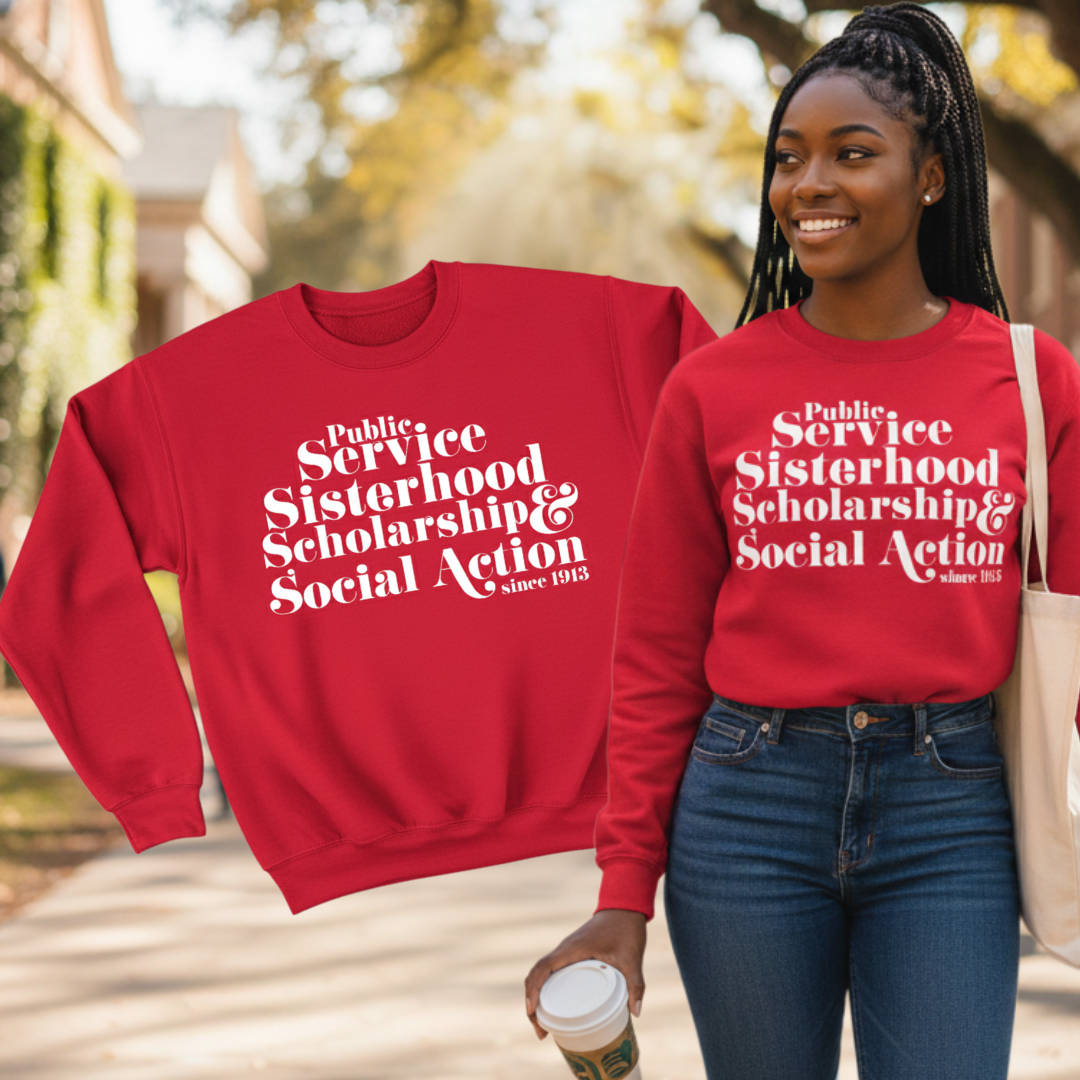 Scholarship Sisterhood Public Service & Social Action Sweatshirt