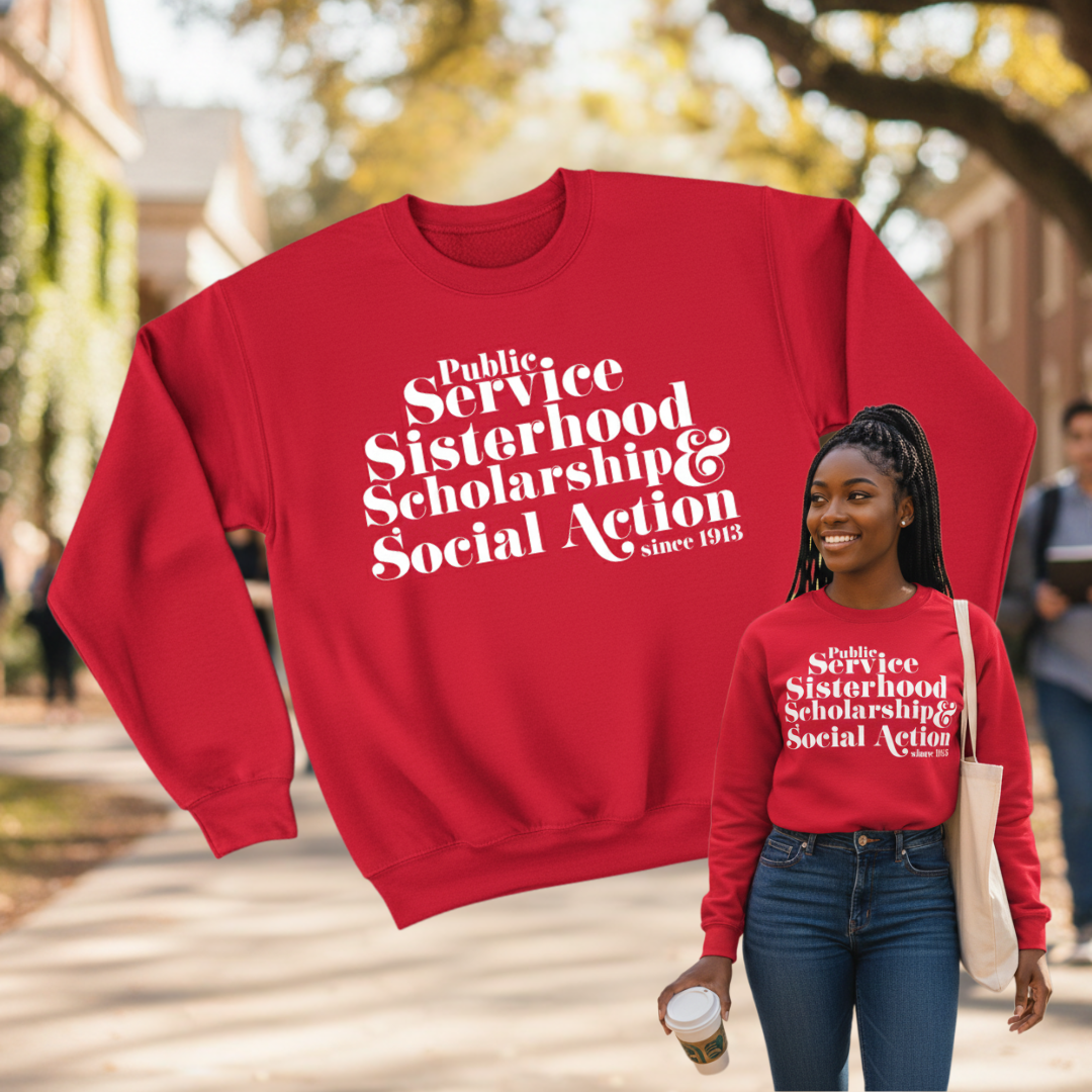 Scholarship Sisterhood Public Service & Social Action Sweatshirt