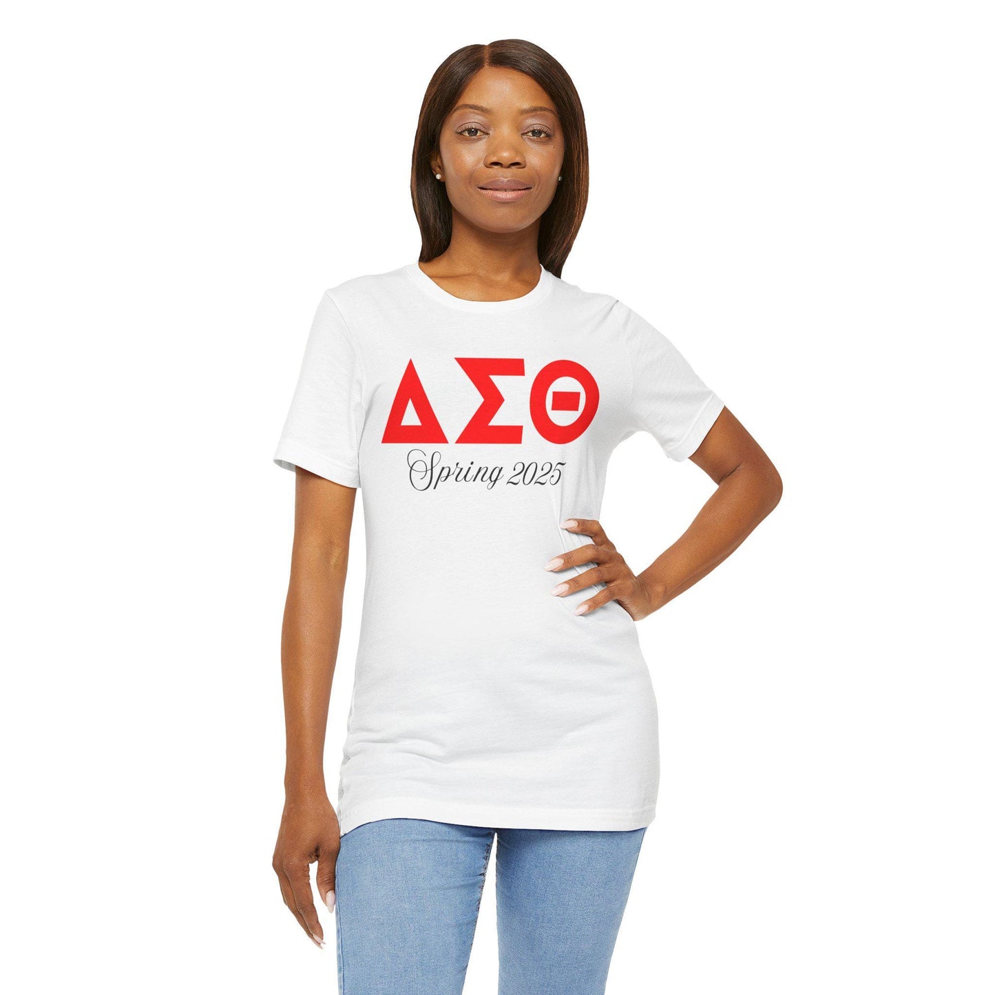 Delta Sigma Theta Spring 2025 Script Crossing Jersey Short Sleeve Tee
