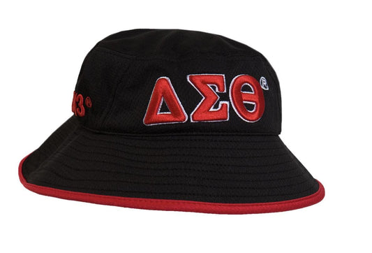 Delta Sigma Theta Bucket Hat | Red, White, and Black Sorority Hats | DST Paraphernalia | Greek Life Apparel | Nalia Closet