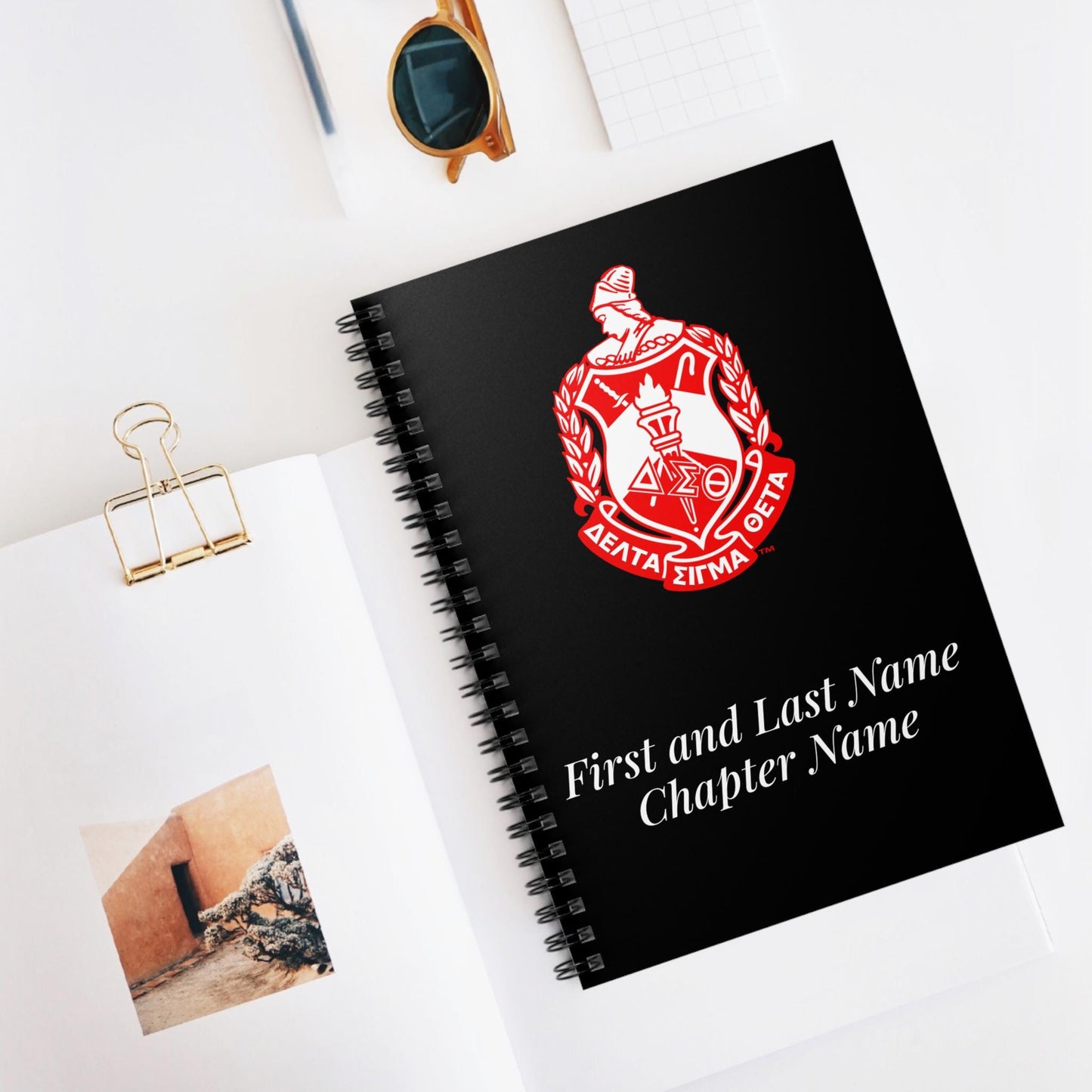 Delta Sigma Theta Spiral Notebook - Custom Journal for Meetings & Convention, Delta Business, Ruled Line, Personalized Gift, Stationery