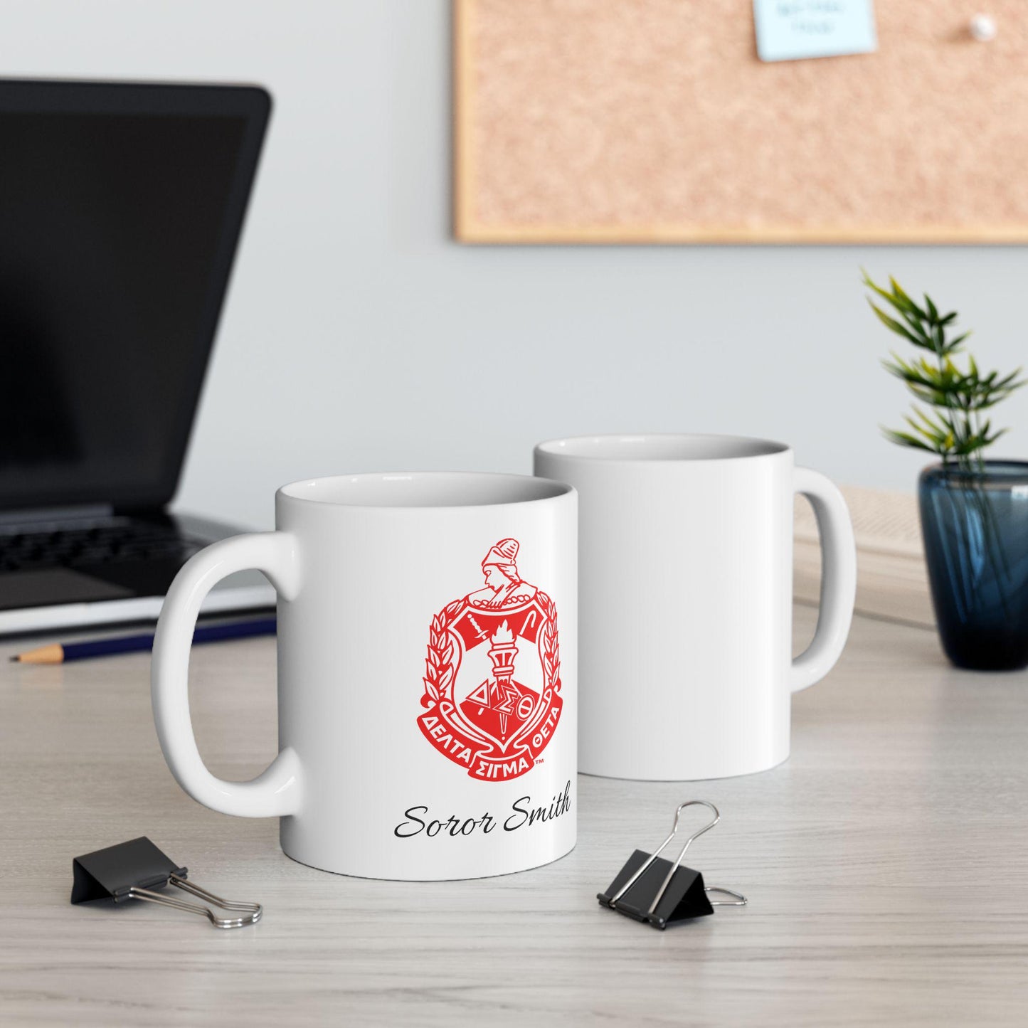 Personalized Delta Sigma Theta Mug Left Hand, Personalized Sorority Cup, Greek Gift, Sisterhood Tea Mug, Custom Ceramic Drinkware, 11oz