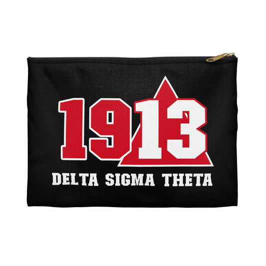 1913 Delta Sigma Theta Accessory Pouch Large and Small Travel Accessory Crossing Gift Makeup Bag CarryAll Bag