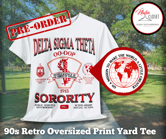 Pre-Order: Delta Sigma Theta Heritage Tee | 90s Style Retro Oversized Print