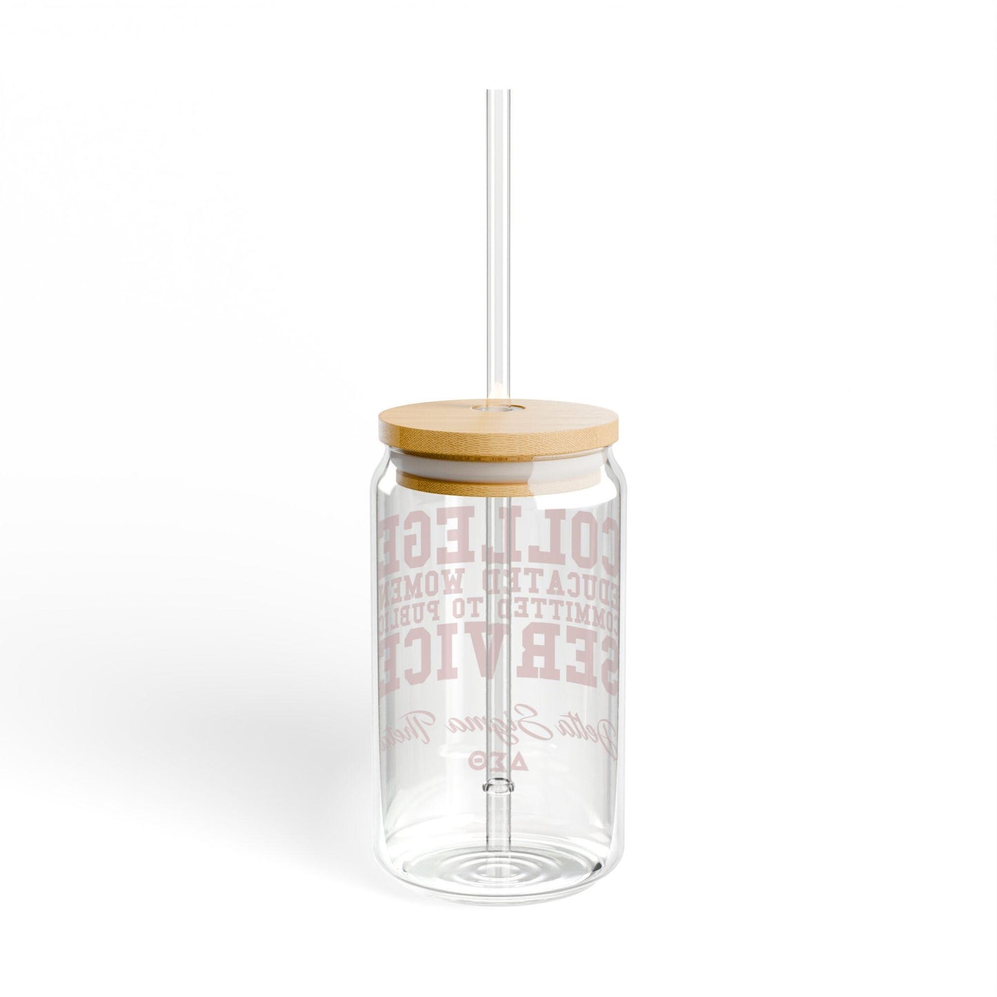 Delta Sigma Theta Mission Statement Glass Mug | 16oz DST Sipper Tumbler | Sorority Gift Must-Have | Delta Para | Divine Nine | w/ Straw+Lid see