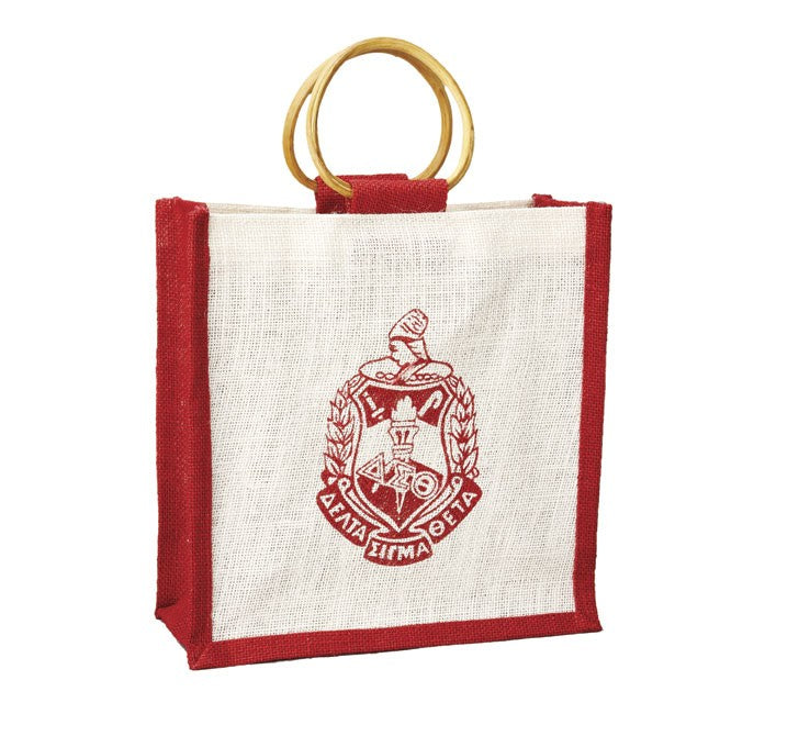 Small Delta Sigma Theta Crest Jute Bag